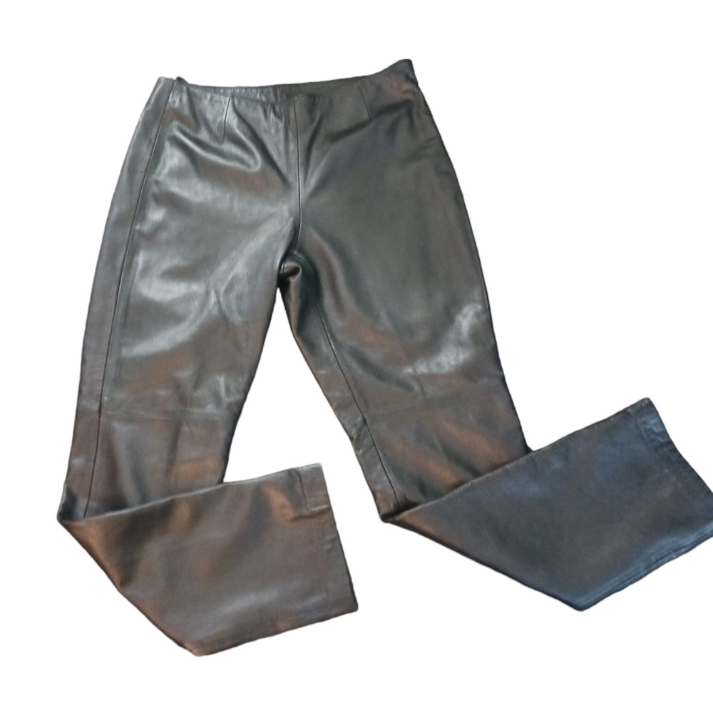 Hugo Buscati Leather Pants Black Women's size 8 Petite